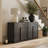 Set of 3 Sideboard Cabinet with 3 Drawers, Ebony-1998535880