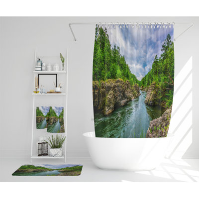 Nertie Polyester Shower Curtain Set