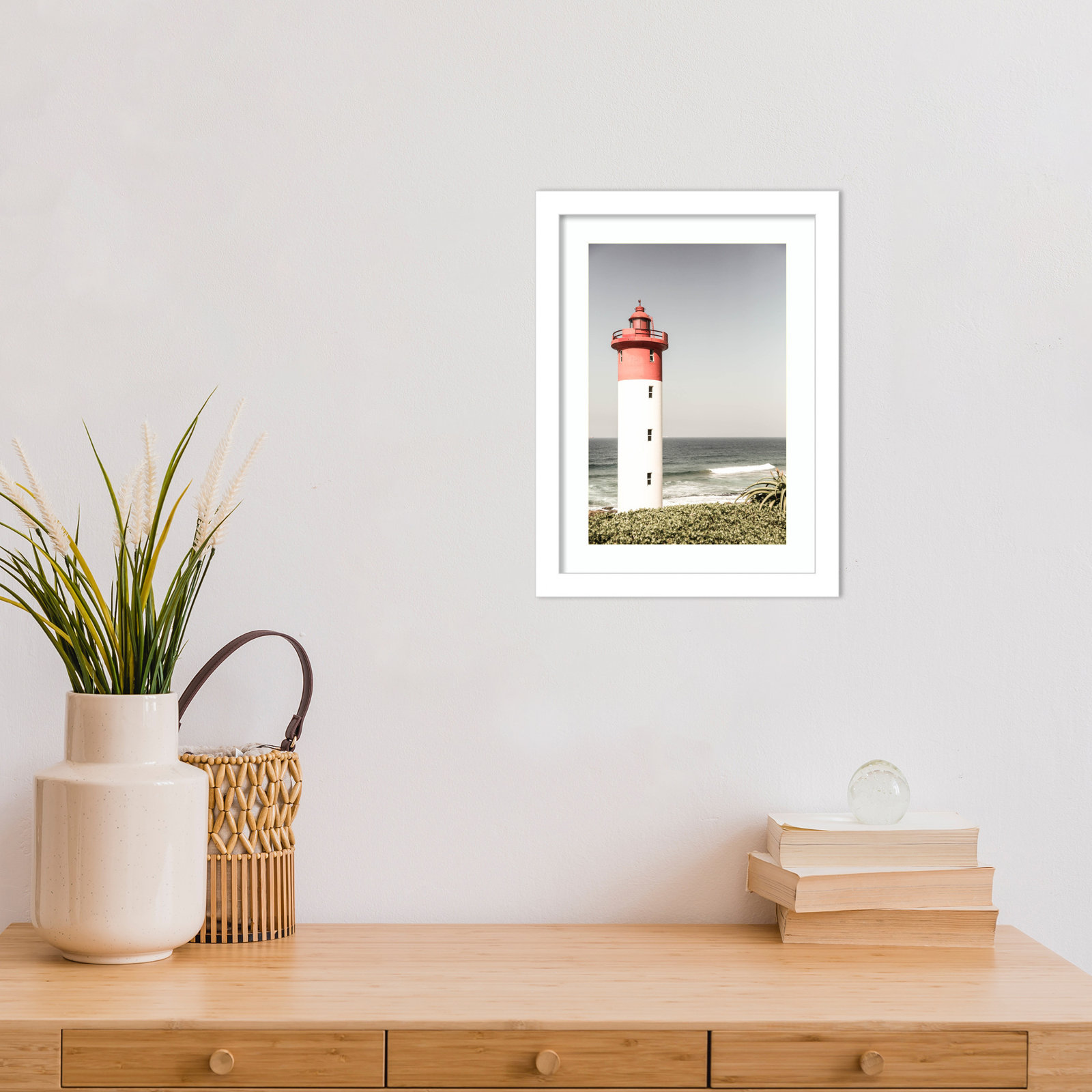 Daisey "Oyster Box Lighthouse" Print, 13" H x 10" W, White