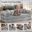 Canapé-lit en velours côtelé de 89 po, canapé futon modulaire, canapé en mousse à compression avec 2 coussins, aucun assemblage requis-1369500008-1374894629