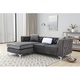 Lyon Velvet Sofa Chaise (Set of 2)