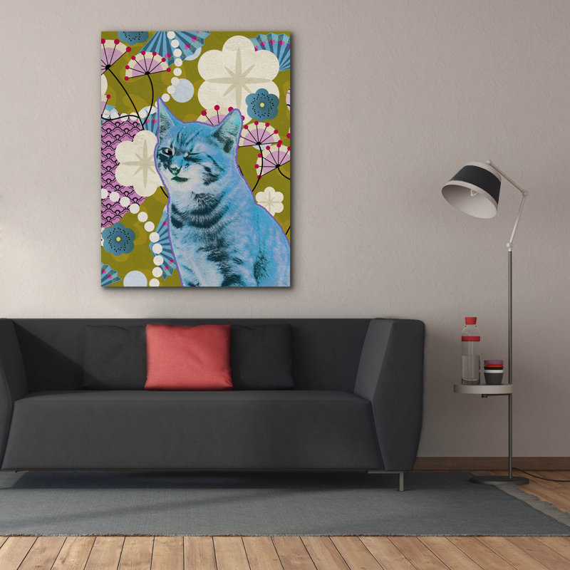  «Wow Kitty 2» par BigBadMullet, art mural sur toile, 40 po x 54 po