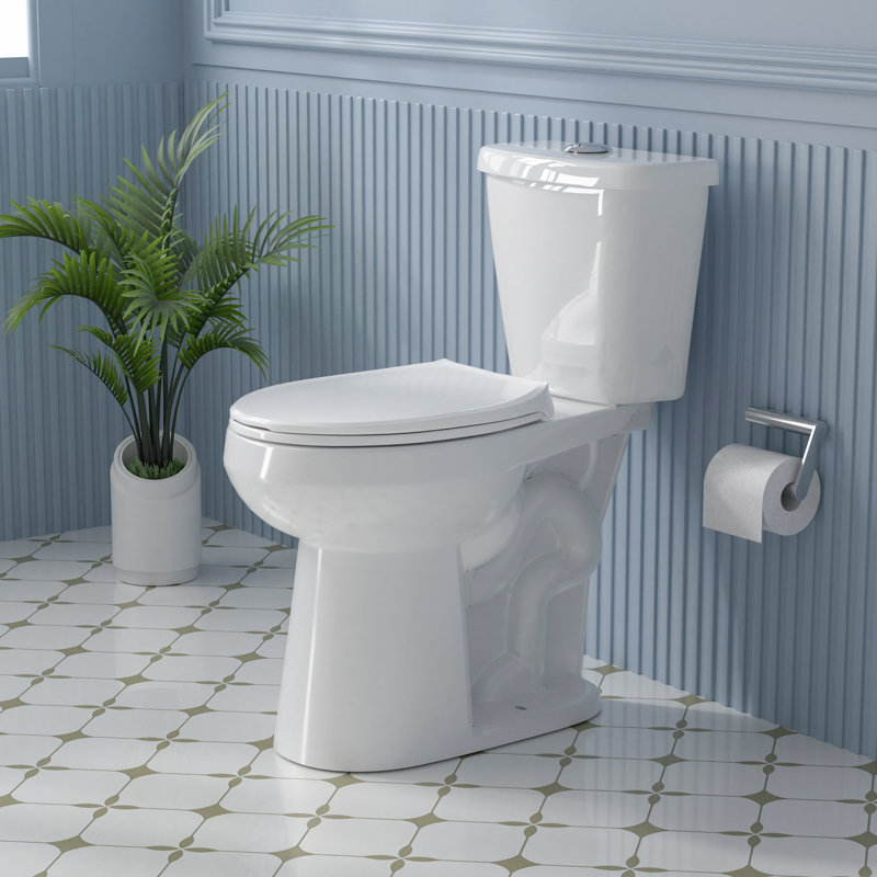 19" White Vitreous China Dual Flush Round Two-Piece Toilet