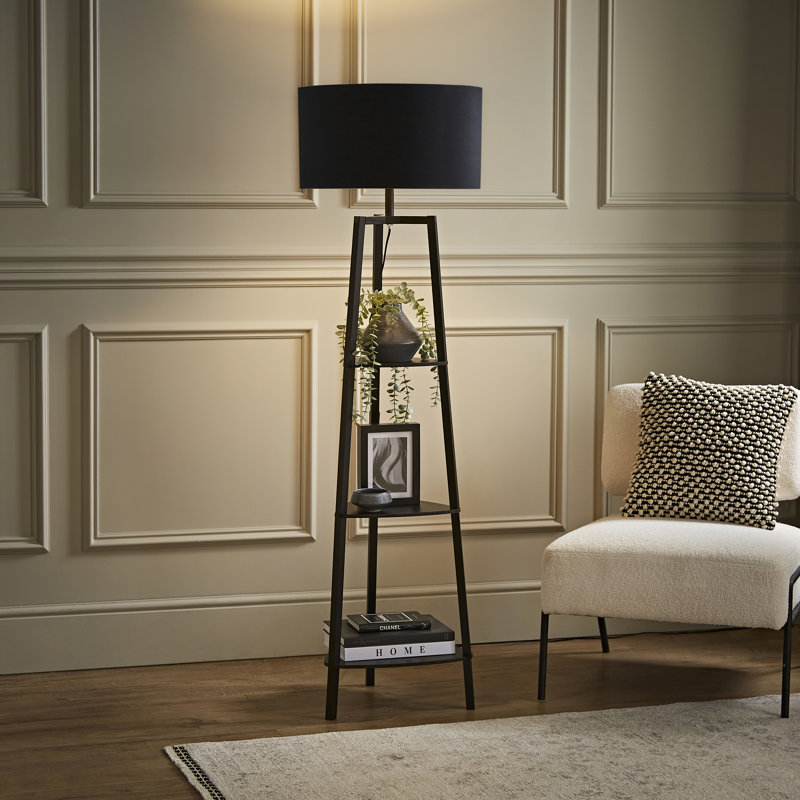 Aidrian 155cm Tripod Floor Lamp, No, Black, Matt Black