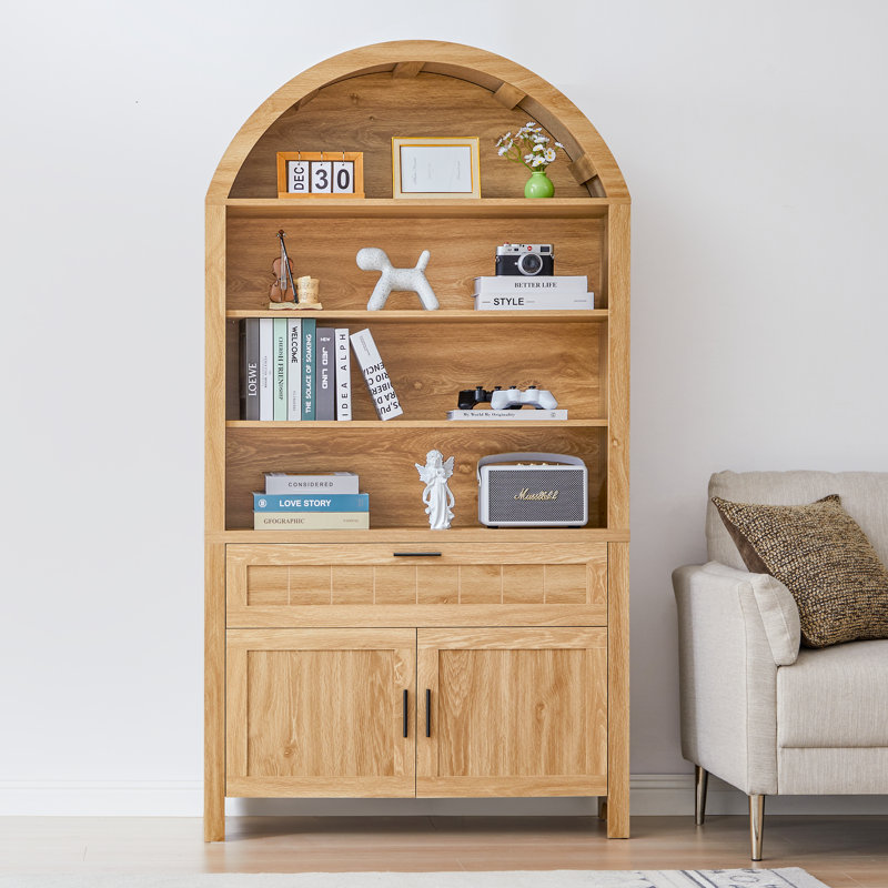 Bibliothèque de rangement arquée 73,6 "