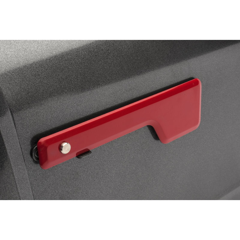 Extra Large Pewter Lockable Steel Post Mount Mailbox