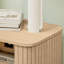 HOMCOM Nightstand with Sliding Doors and Metal Legs Oak Tone