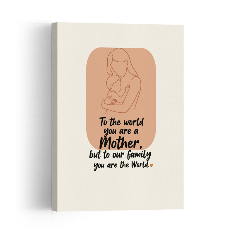 Mother Our World Minimalist Abstract Wall Art Print 1 Piece Wrapped Canvas Wall Art, 152.4cm H x 101.6cm W