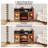 Tv Stand With Electric Fireplace Led Lights Remote Controls Storage Cabinets-1666453036