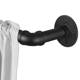 Upper Vobster 1 Inch Adjustable Industrial Blackout Curtain Rod Indoor/Outdoor Ceiling or Wall Mount
