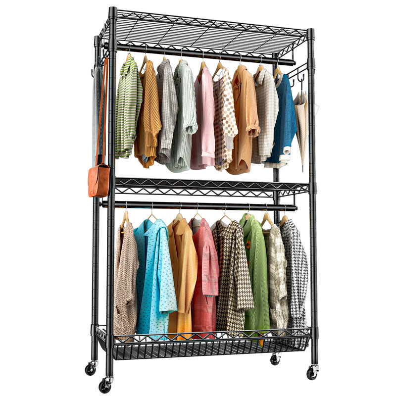 Onaleigh 76.8" H x 29.5" W Rolling Clothes Rack