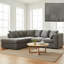 Jumbo Cord Upholstered Corner Sofa Small Back Cushion with Foot Stool -115617614-124794857
