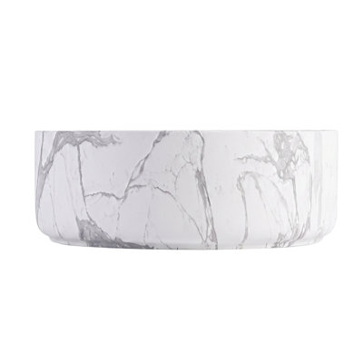 BB16-14A-303, Integrated Carrara White Ceramic Basin, Drain And Faucet NOT Included