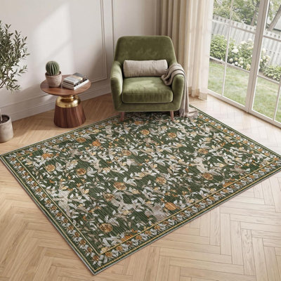 Rectangle 120 cm x 170 cm Floral Area Rug