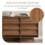 Armoire latérale 59 po avec tiroirs inclinés de style noyer, luxe moderne avec rangement multicouche, convient au salon et à la salle à manger