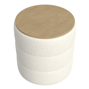 Homepop Channeled  Storage Ottoman With Tray Top