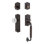 Nostalgic Warehouse Meadows Plate C Grip Handleset with Single Cylinder Deadbolt and Crystal Meadows Knob