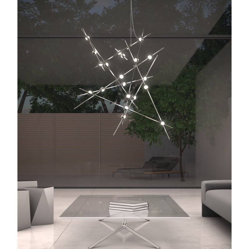 Constellation® 20 - Light LED Chandelier, Clear, Satin Nickel, 2700K