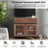 4 In 1 Sideboard Buffet Cabinets With Glass Doors And 2 Drawers, Modern Sideboard Credenza With Adjustable Shelf And Metal Base, Coffee Bar Cabinet Storage Cabinet For Living Room, Kitchen-892500684