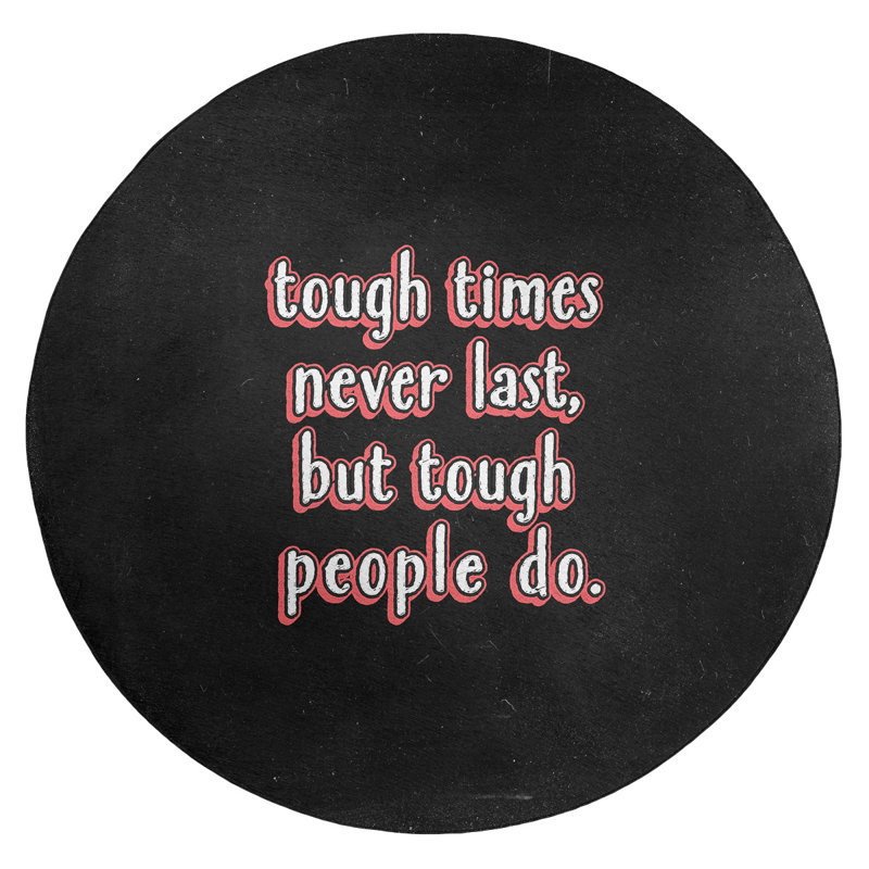 Quotes Chenille Indoor Rug, Round 5'