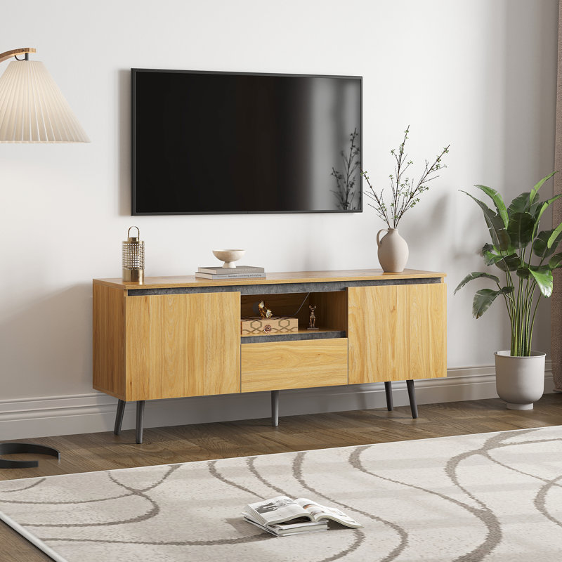 Meuble télé à DEL de 55 po Bethanny, console multimédia pour téléviseur de 60 po ou moins