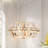 Josse 3-Light Modern Dimmable  Chandelier with Faceted Crystal, Copper Finish for Dining Room