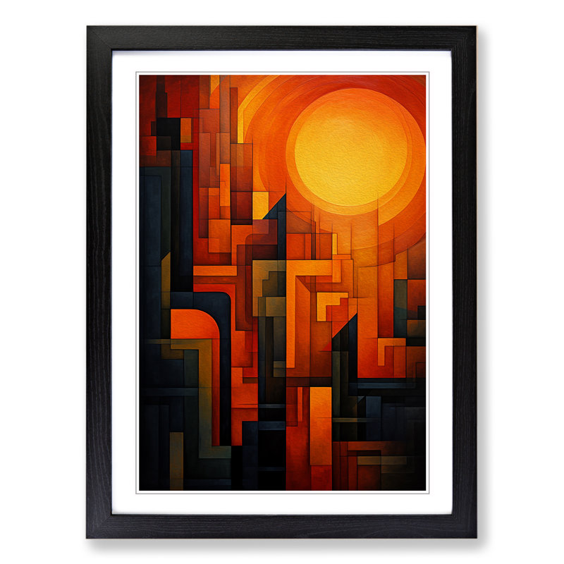 Single Picture Frame Print on Wood, 46cm H x 34cm W, Black Framed