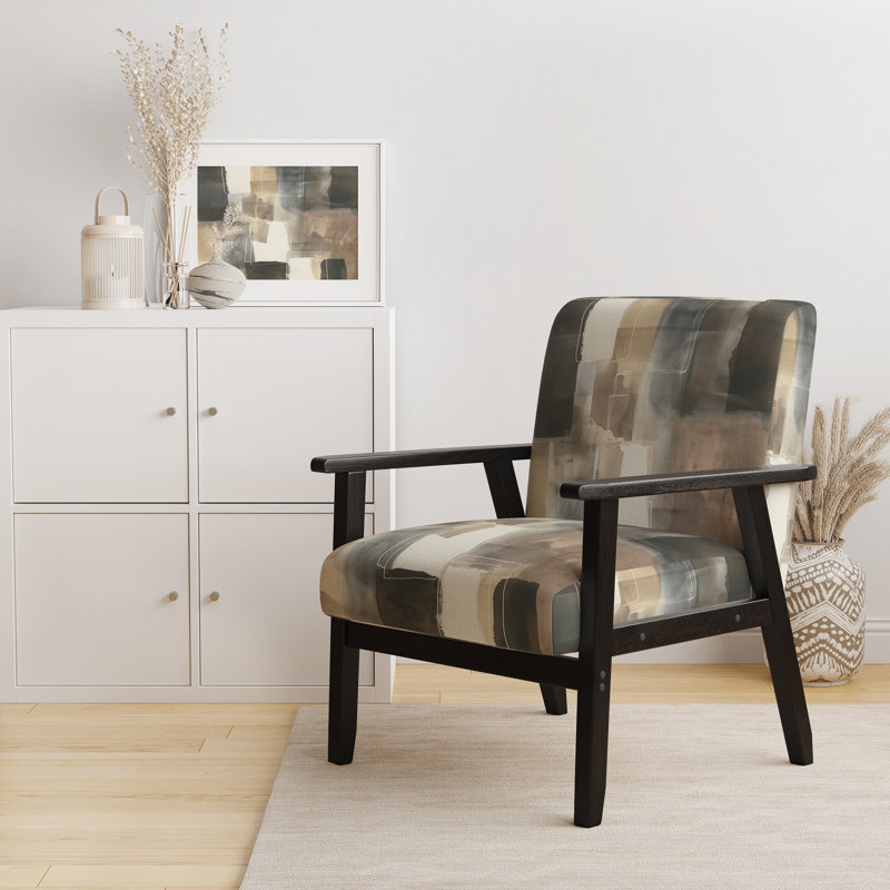 Fauteuil d'appoint rembourré Glam Dancing Shape I, Mélange de polyester orange / brun