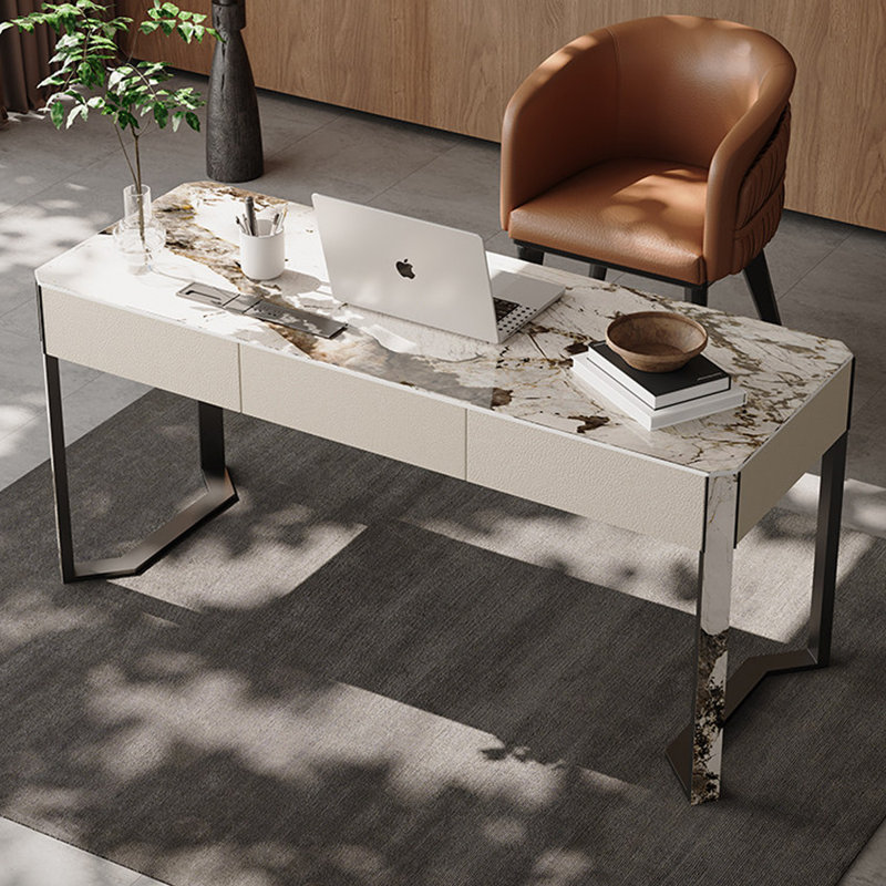 Stone Stainless Steel Writing Desk, Pandora