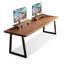 Bureau rectangulaire en bois massif brun clair-118311982-118311991
