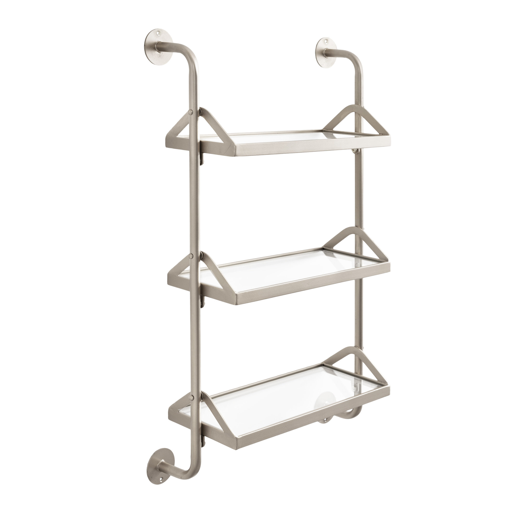 Tiered Storage Wall Shelf, Silver