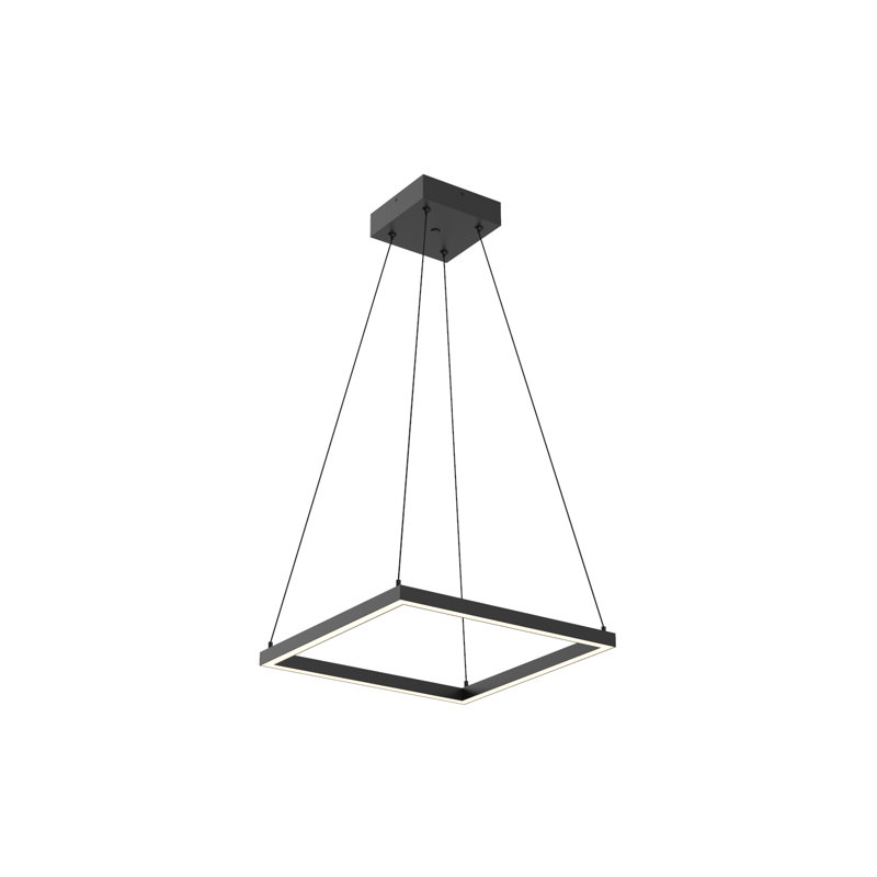 Piazza Airy Black Aluminum LED Square Chandelier