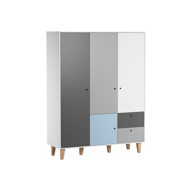 Aleana 3 Door Wardrobe, Sky Blue