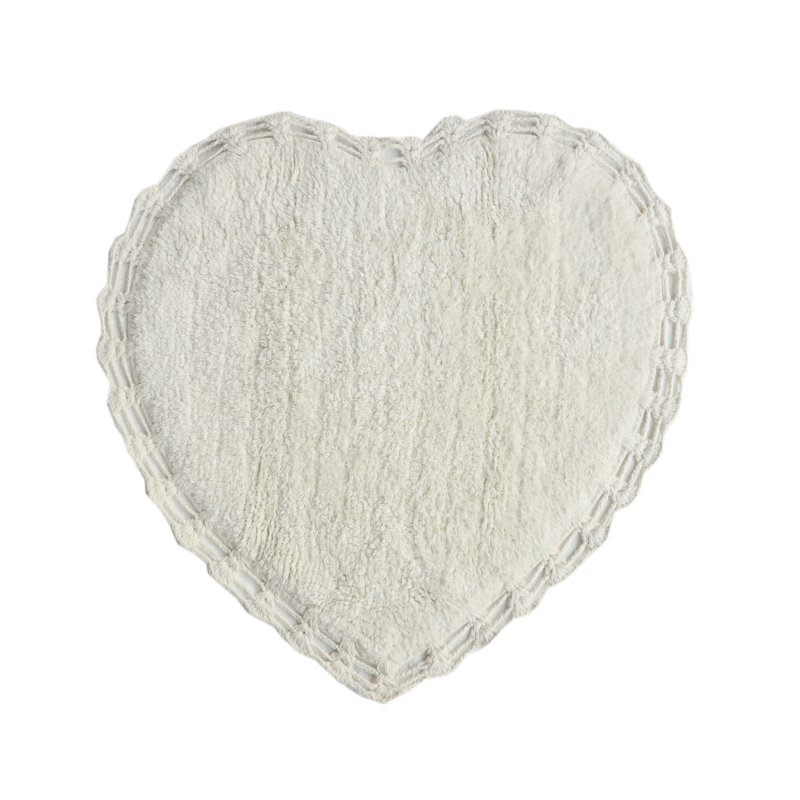 Cotton Blend Non-Slip Bath Rug, Ivory