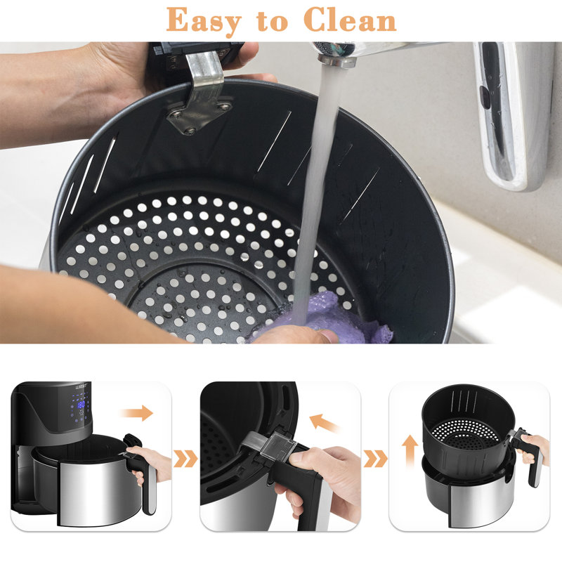 WOLTU 4L Air Fryer Oven, 33.7cm H x 26.6cm W x 36.6cm D, Black/Silver