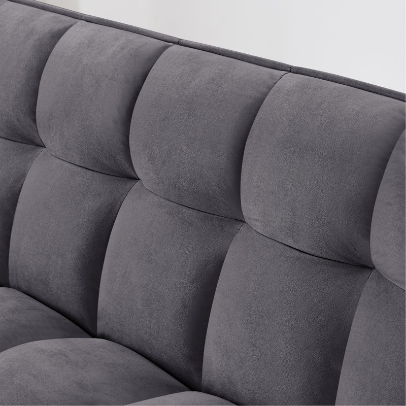 54,33 po Canapé-lit pliable polyvalent en 3 longueurs, canapé-lit moderne, canapé-lit en velours, dossier réglable (GRIS)