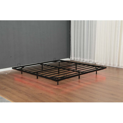 King Size Floating Bed Frames With LED Lights, Metal Platform Bed