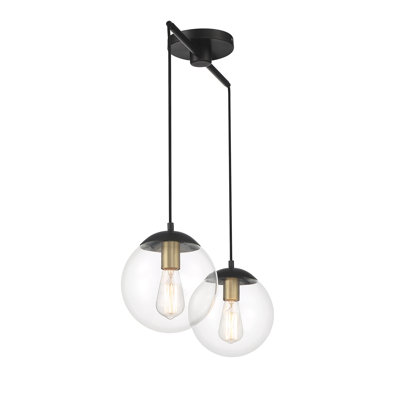 Luminaire suspendu sphérique unique à 2 lumières Calissa