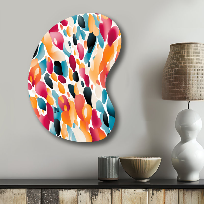 Cristyn - art mural abstrait asymétrique en métal, impression d'art moderne en forme libre, H 31 po x l 22 po