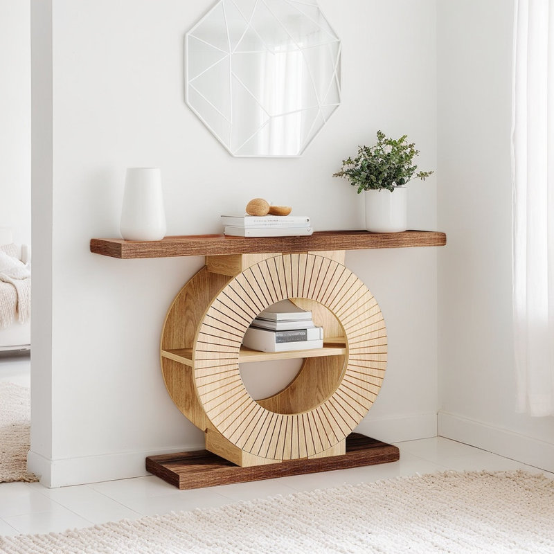 Console 39,3 po en bois élégant, canapé d'appoint étroit pour entrée et couloir