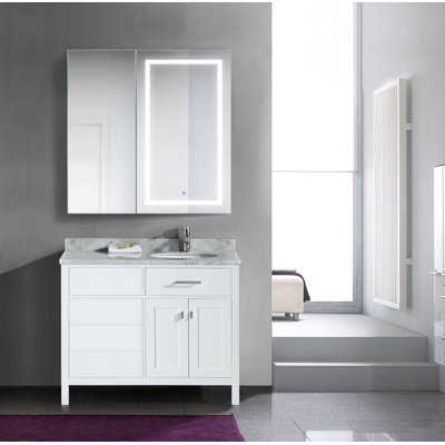 Vanbuskirk W 42'' H Frameless Medicine Cabinet Mirror 8 Adjustable