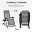 Chaises berçantes inclinables 2 pièces avec suspension à l'élastique et porte-gobelets 2 pièces pour un confort ultime en plein air