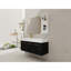 Meuble-lavabo mural 48 po avec lavabo et support de rangement, cuve gauche en résine à bords épais
