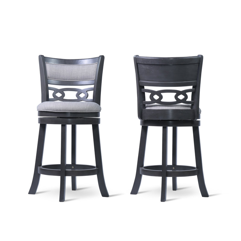 Tabouret de bar et de comptoir pivotant Antonios, Tabouret de comptoir (hauteur du siège : 24,75 po, Gris