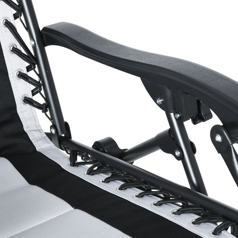 Outdoor Lounge Chair, Light Grey/Black