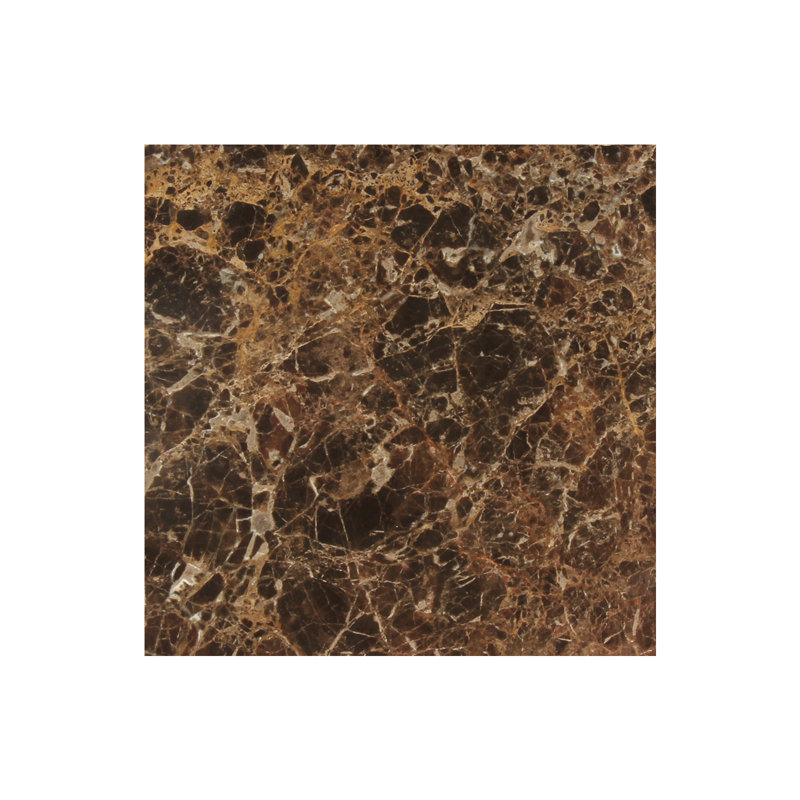 Dark Emperador 6 in. x 6 in. Glossy Marble Tile