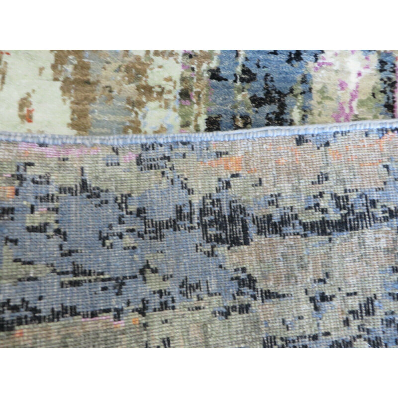 Tapis oriental moderne multicolore 9 x 12 noué à la main avec soie CB75D10ED5BC412AA9836D521E55C6D1