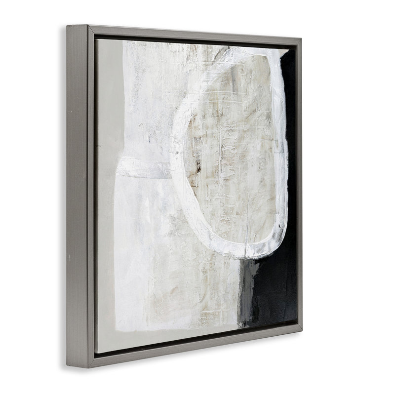 Art mural moderne sur toile abstraite par Design Fabrikken, Cadre flottant gris lustré, H 18 po x l 18 po x P 1,7 po