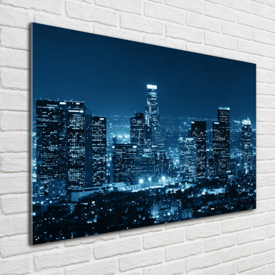 Los Angeles By Night - No Frame Print on Glass