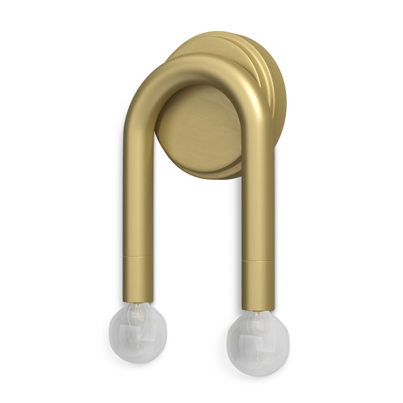 Yula 2 Light Dimmable Armed Sconce, Natural Brass